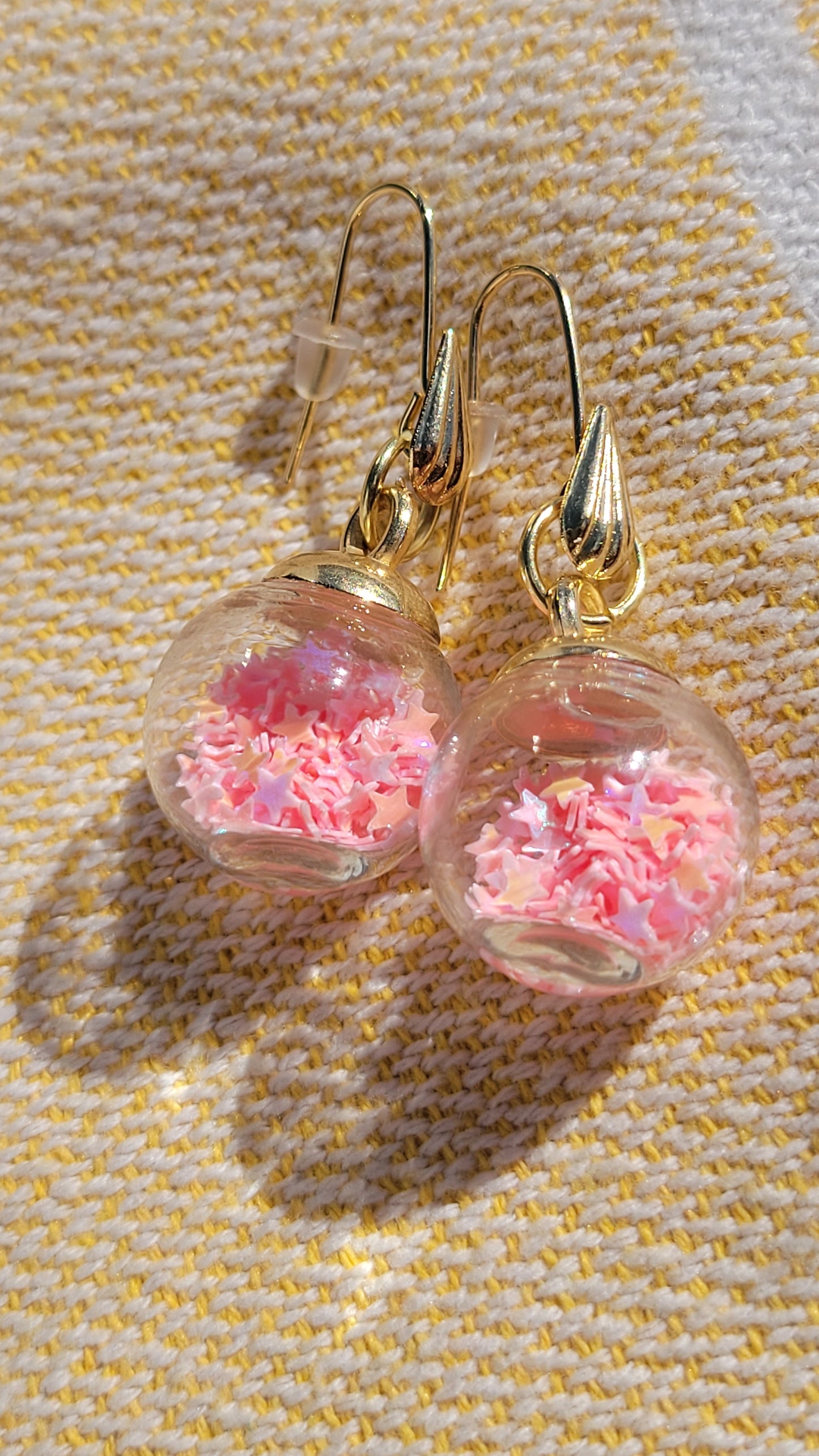 Pink Star Bauble Earrings