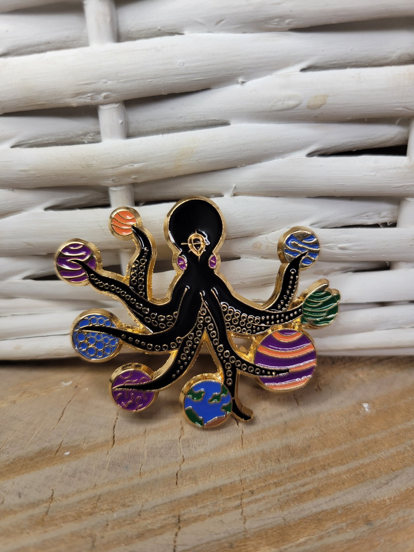 Planet Octopus Pin