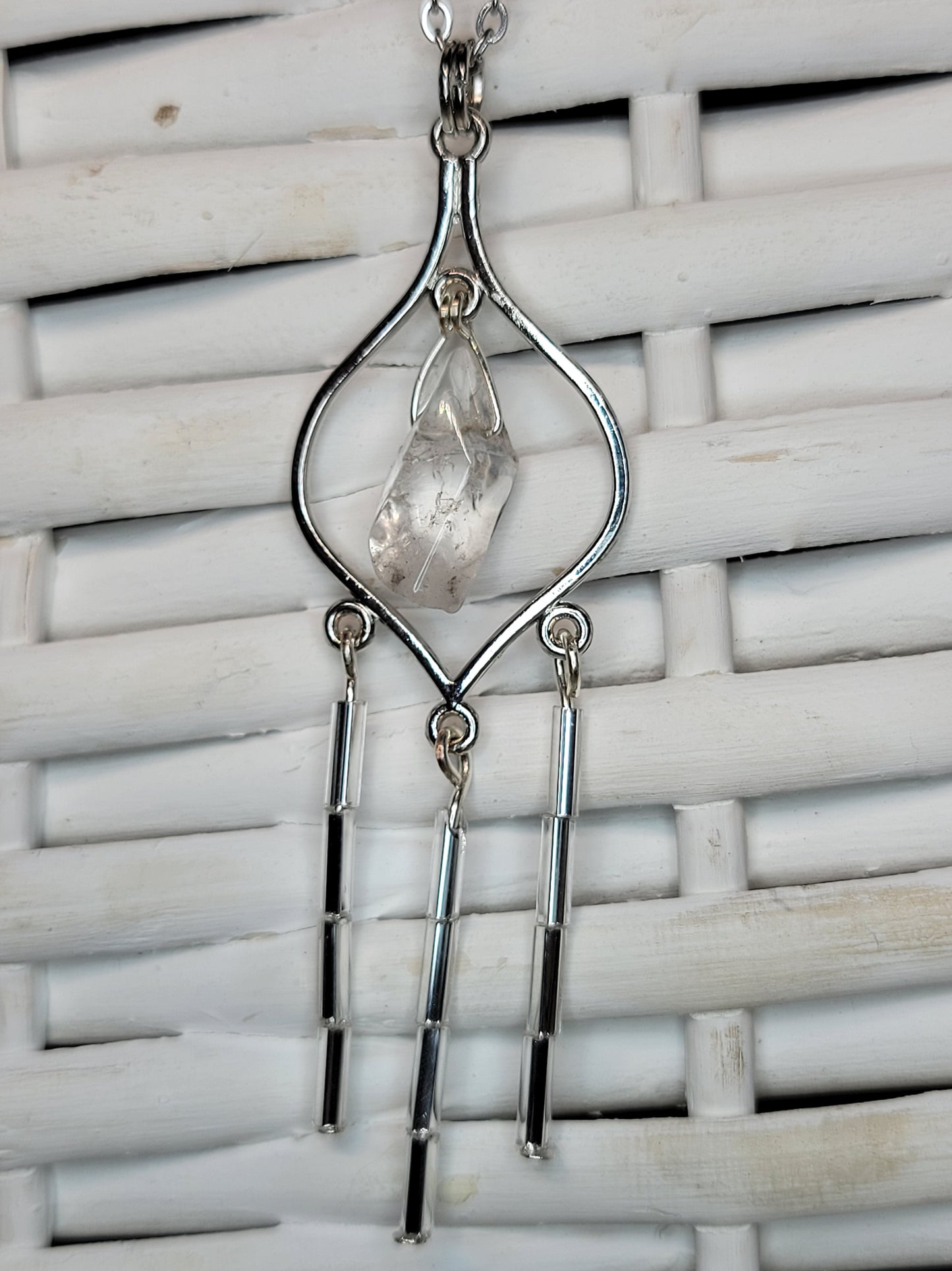 Quartz & Beads Chandelier Necklace