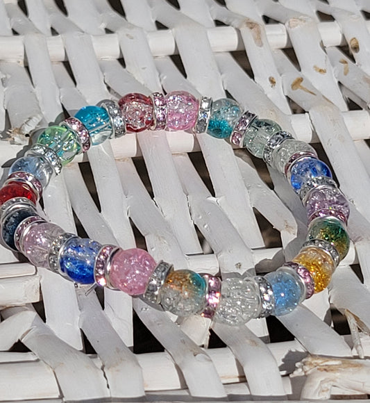 Multi-Colored Glass Bead Bracelet