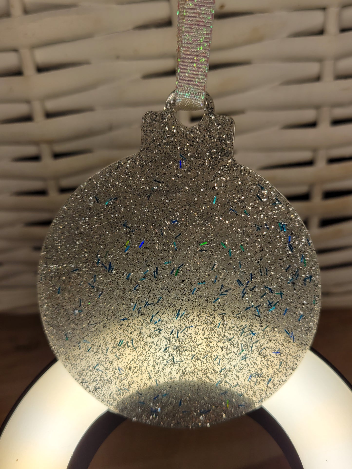 Silver Glitter Ornament - 50% Off