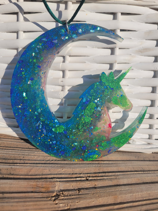 Rainbow Unicorn Hanging Resin Decor