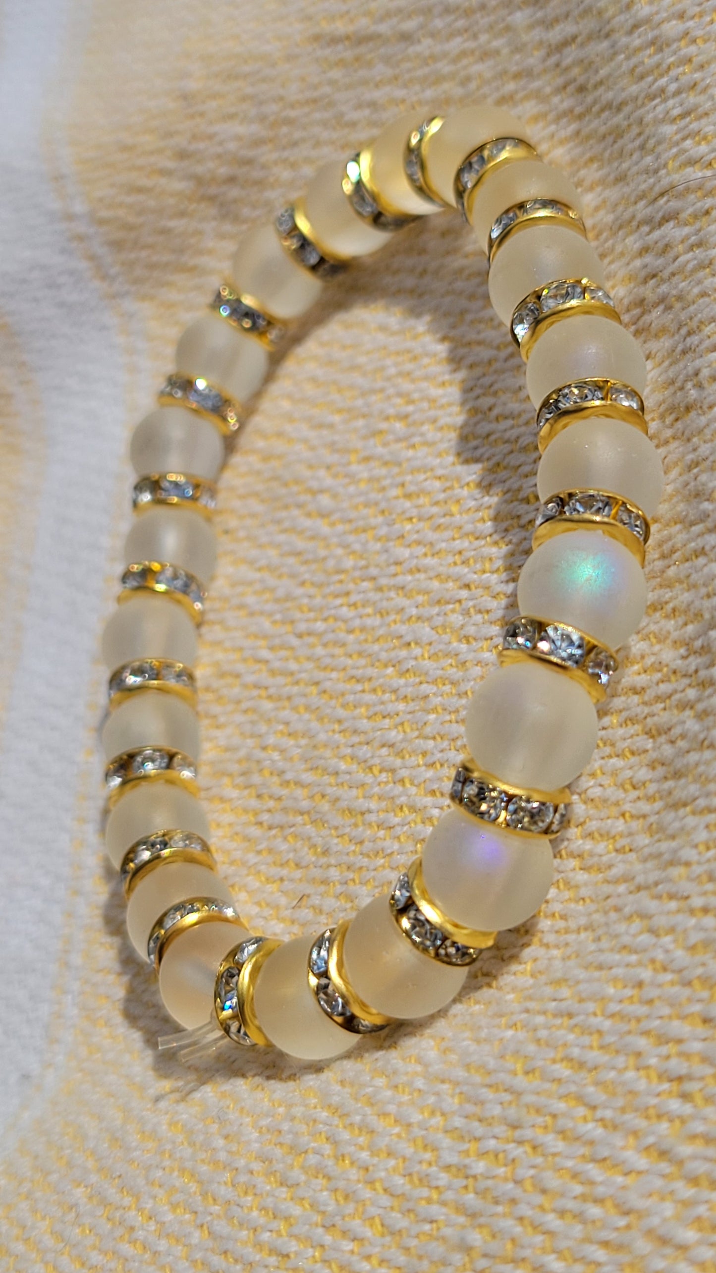 Opaque Glass Gold Bracelet