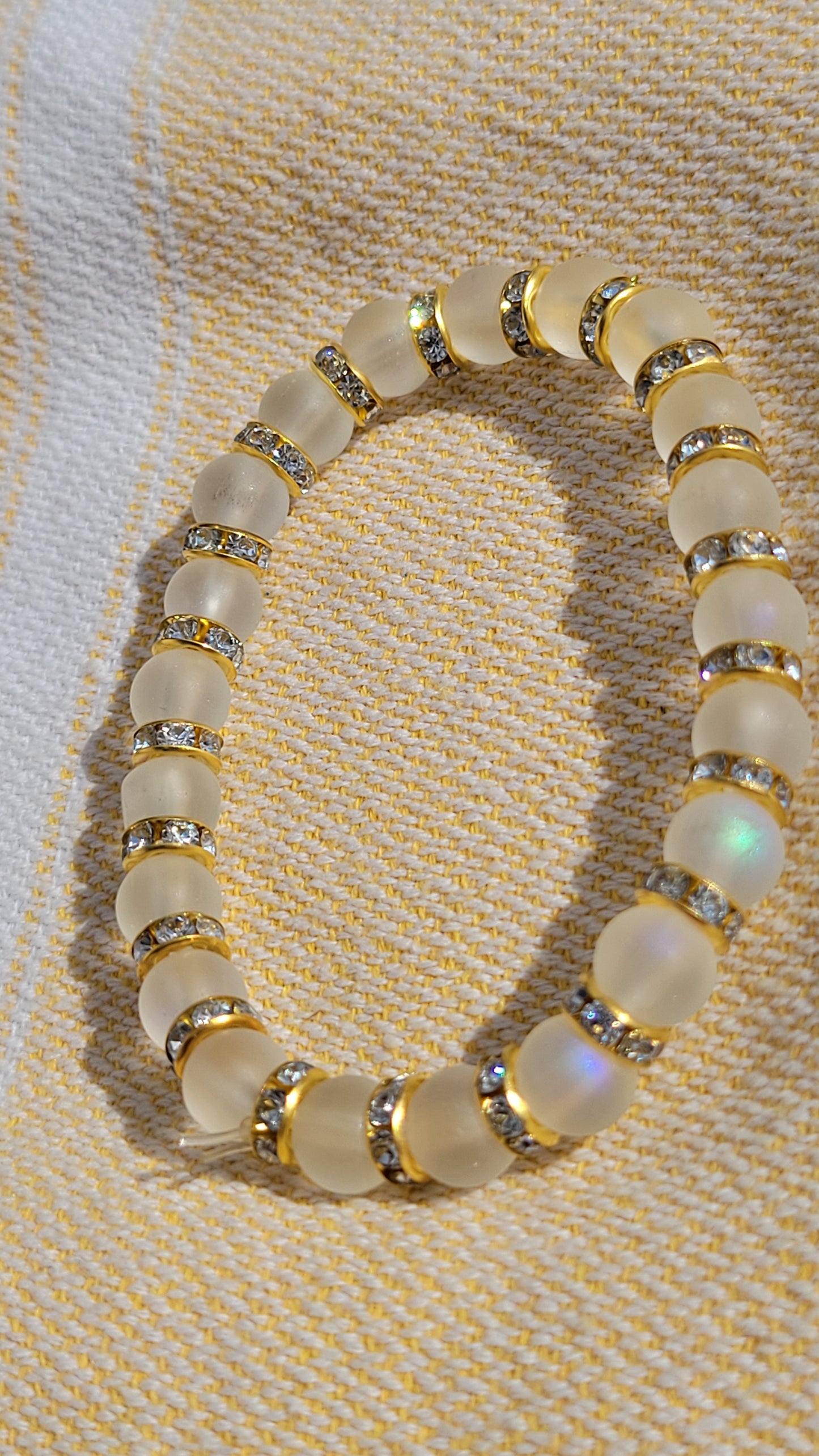 Opaque Glass Gold Bracelet