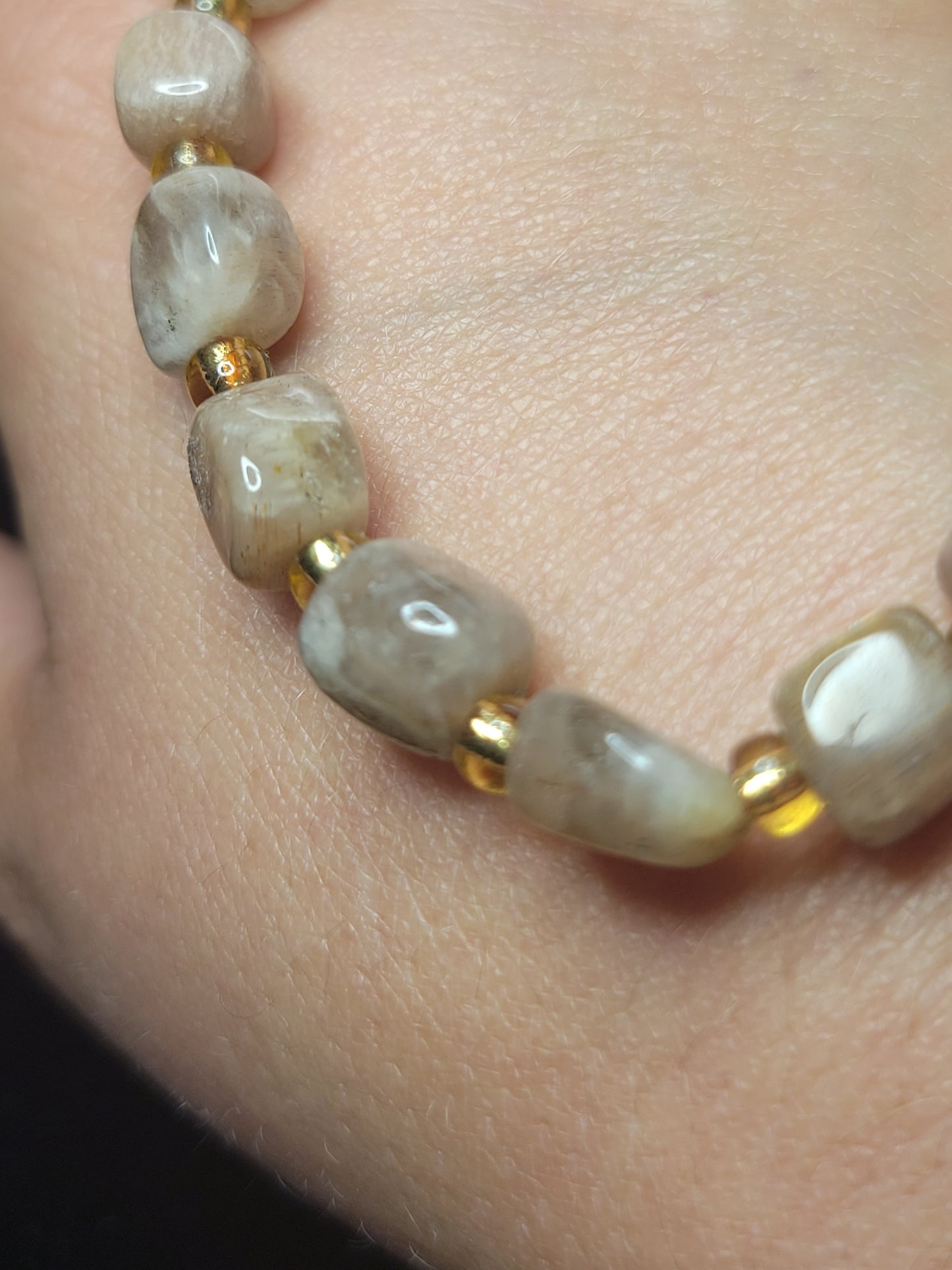 Moonstone Bead Bracelet