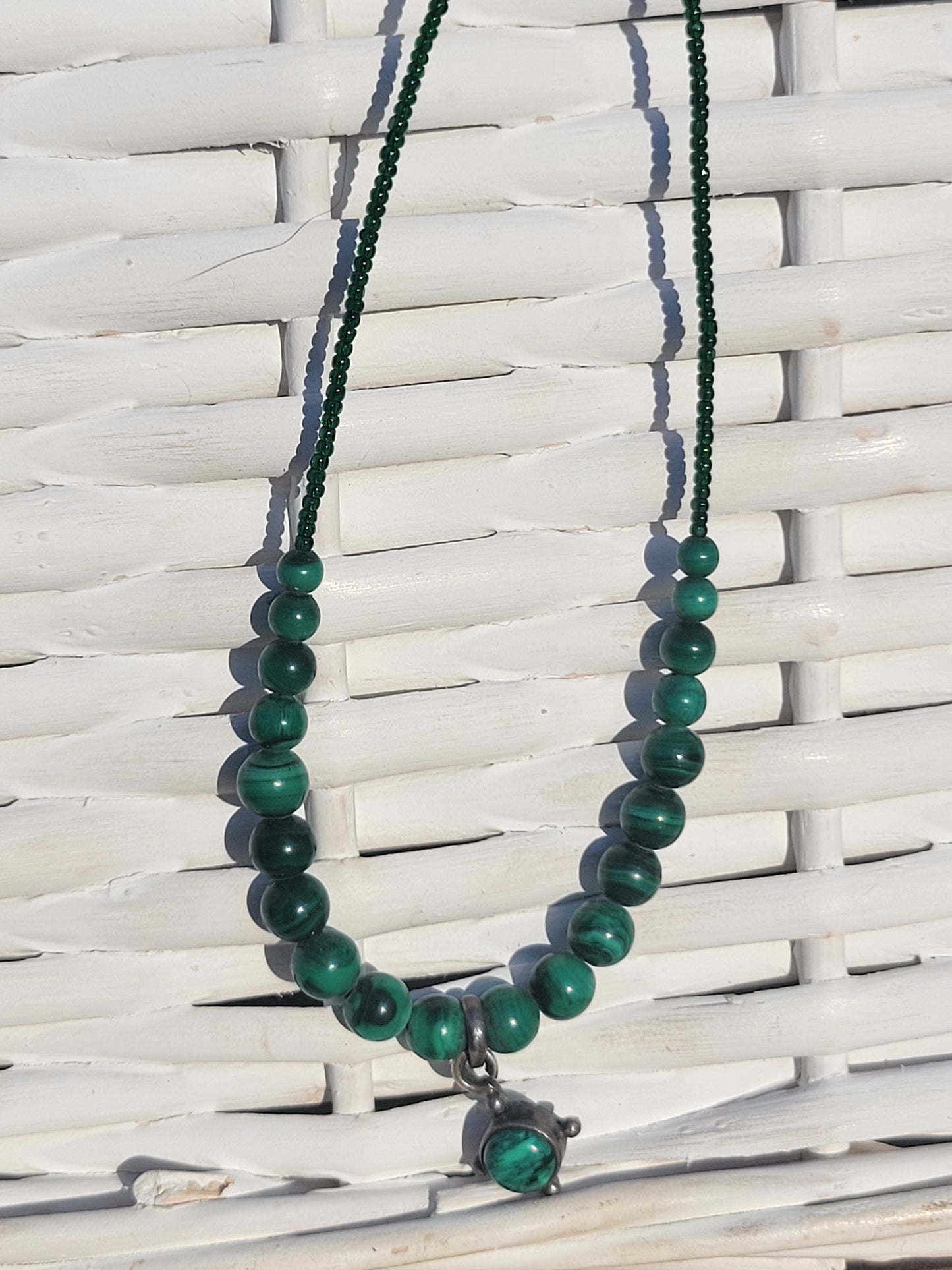 Malachite with Charm Bead Bracelet