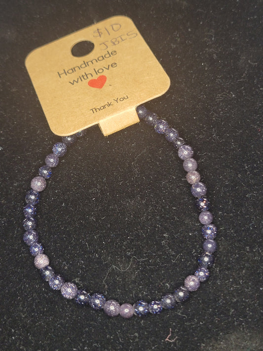 Blue Goldstone Bead Bracelet