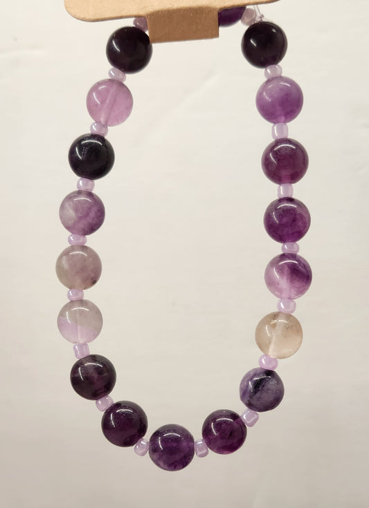 Fluorite & Glass Bead Bracelet