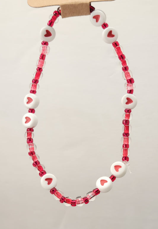 Red Heart Beaded Bracelet