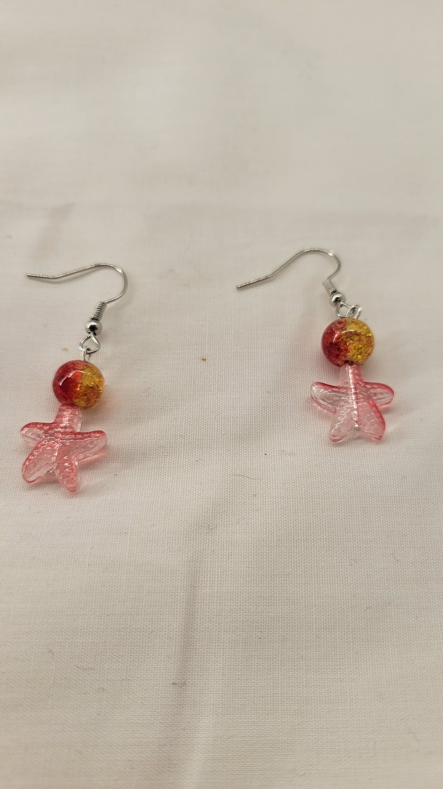 Pink & Gold Star Earrings