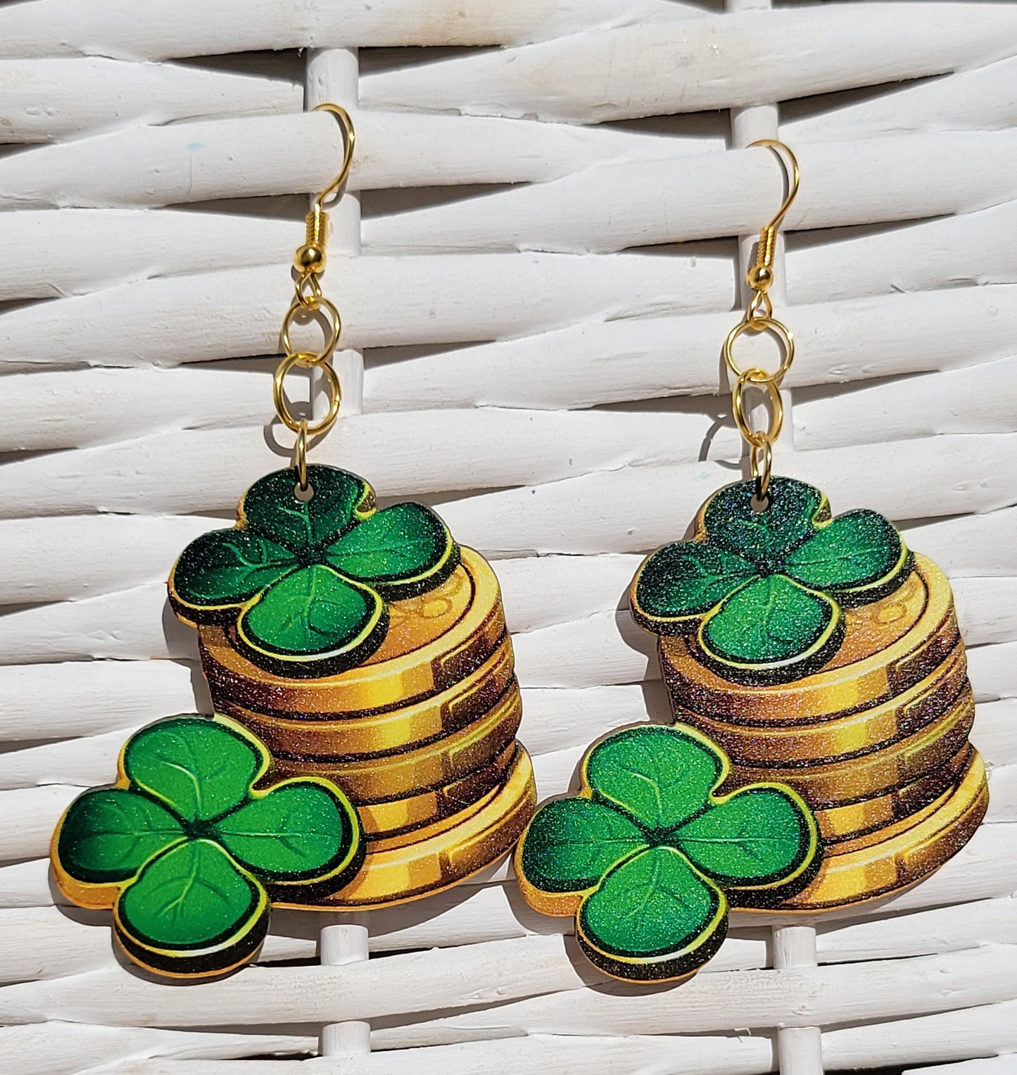 St. Patty's Day Gold Coin Earrings