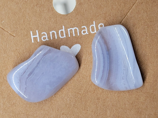 Blue Lace Agate Stud Earrings