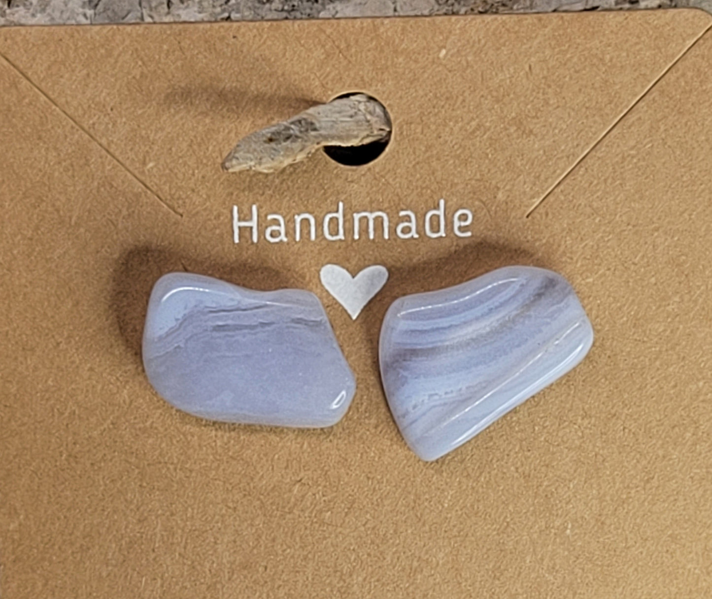 Blue Lace Agate Stud Earrings