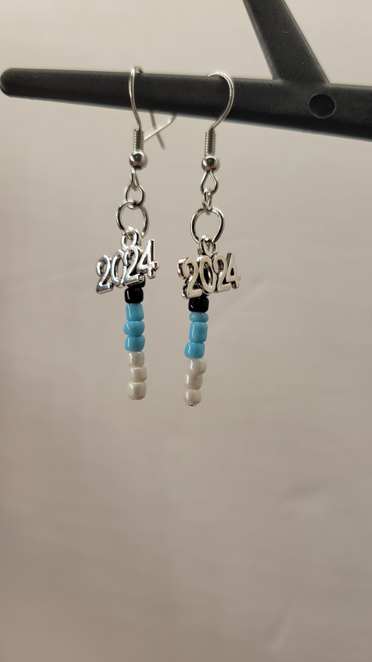 Blue & White Beaded 2024 Earrings