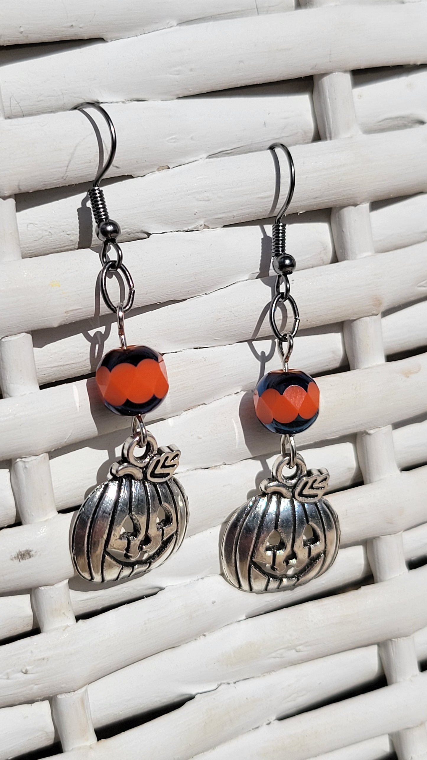 Silver Pumpkin Earrings