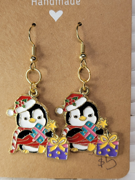 Penguin & Presents Dangle Earrings