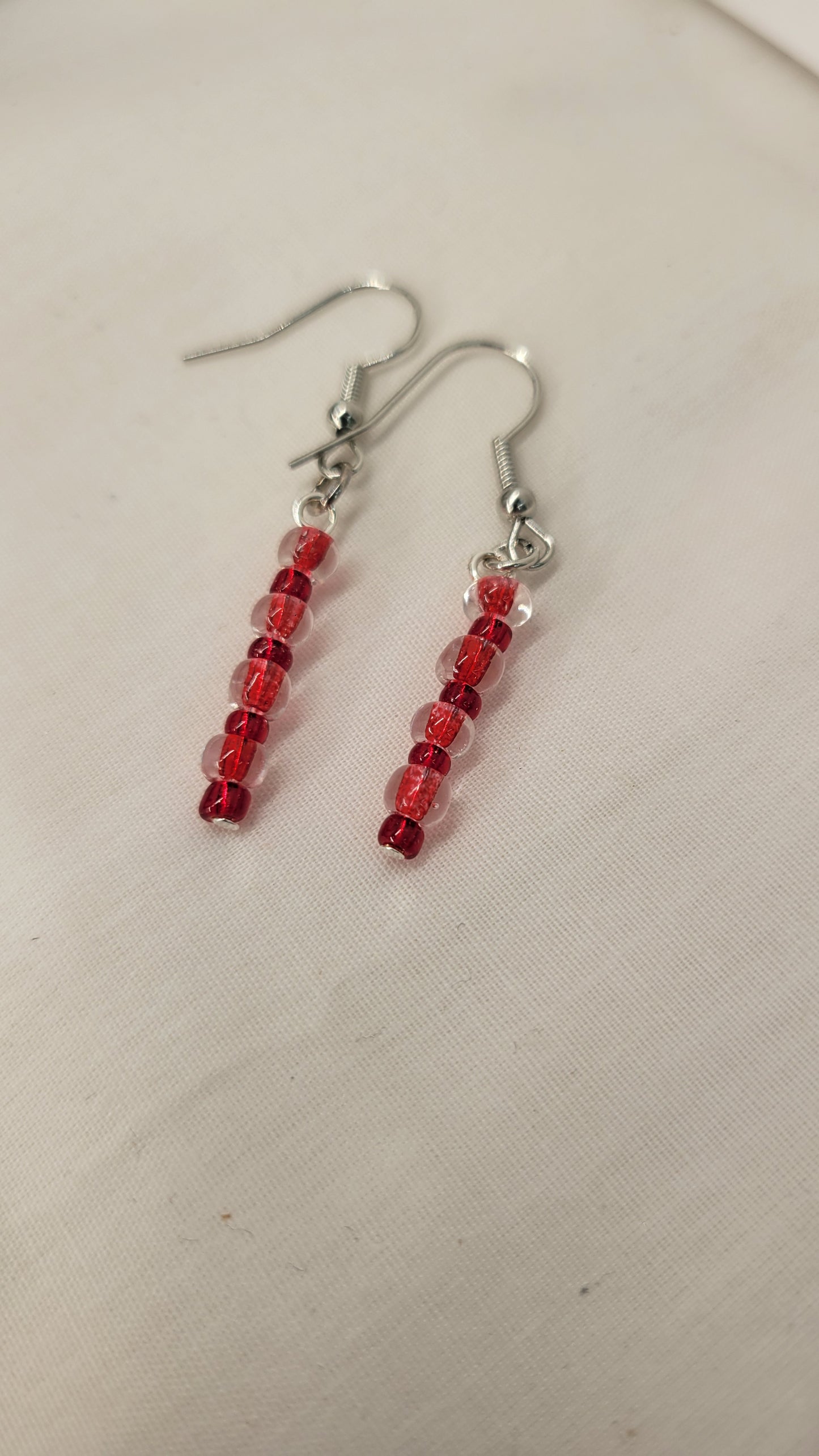 Red Glass Bead Earrings