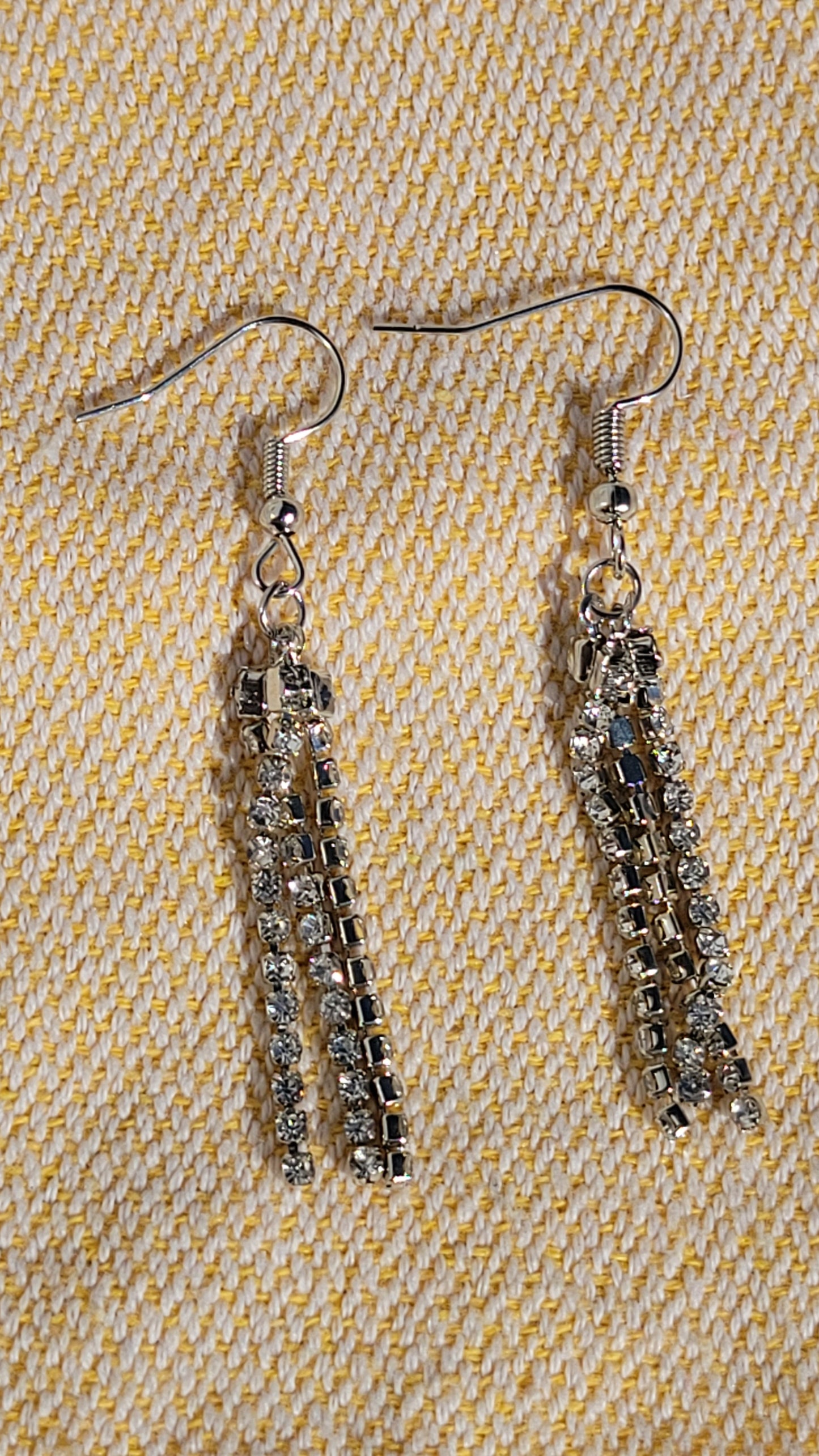 Rhinestone Strand Drop Earrings