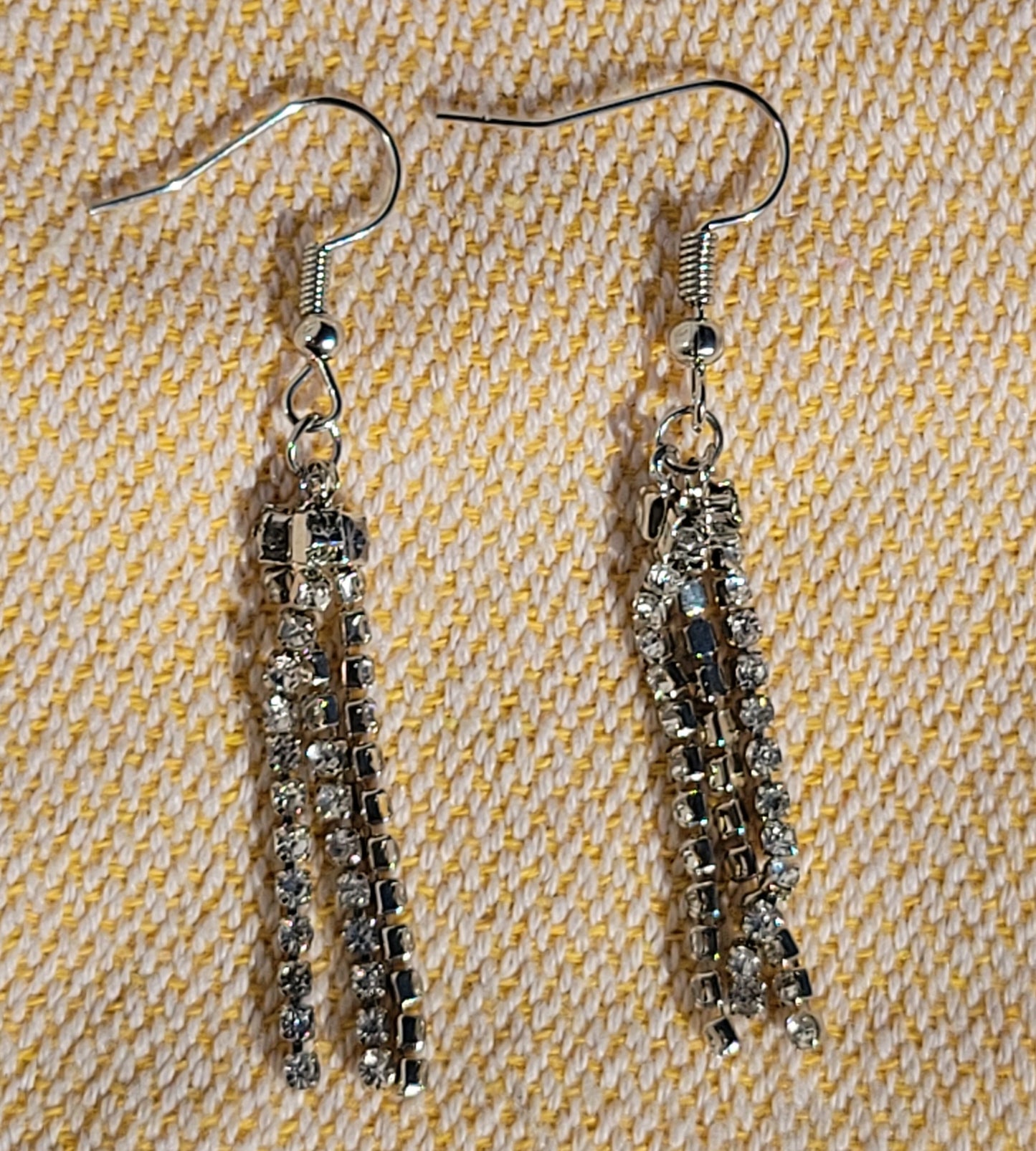 Rhinestone Strand Drop Earrings