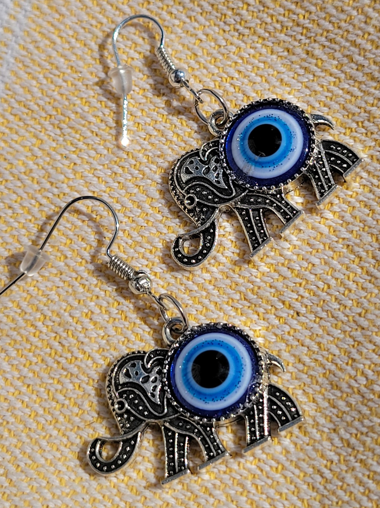 Evil Eye Elephant Earrings