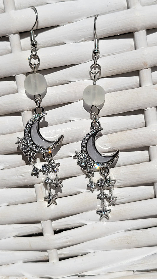 Crescent Moon Dangle Earrings