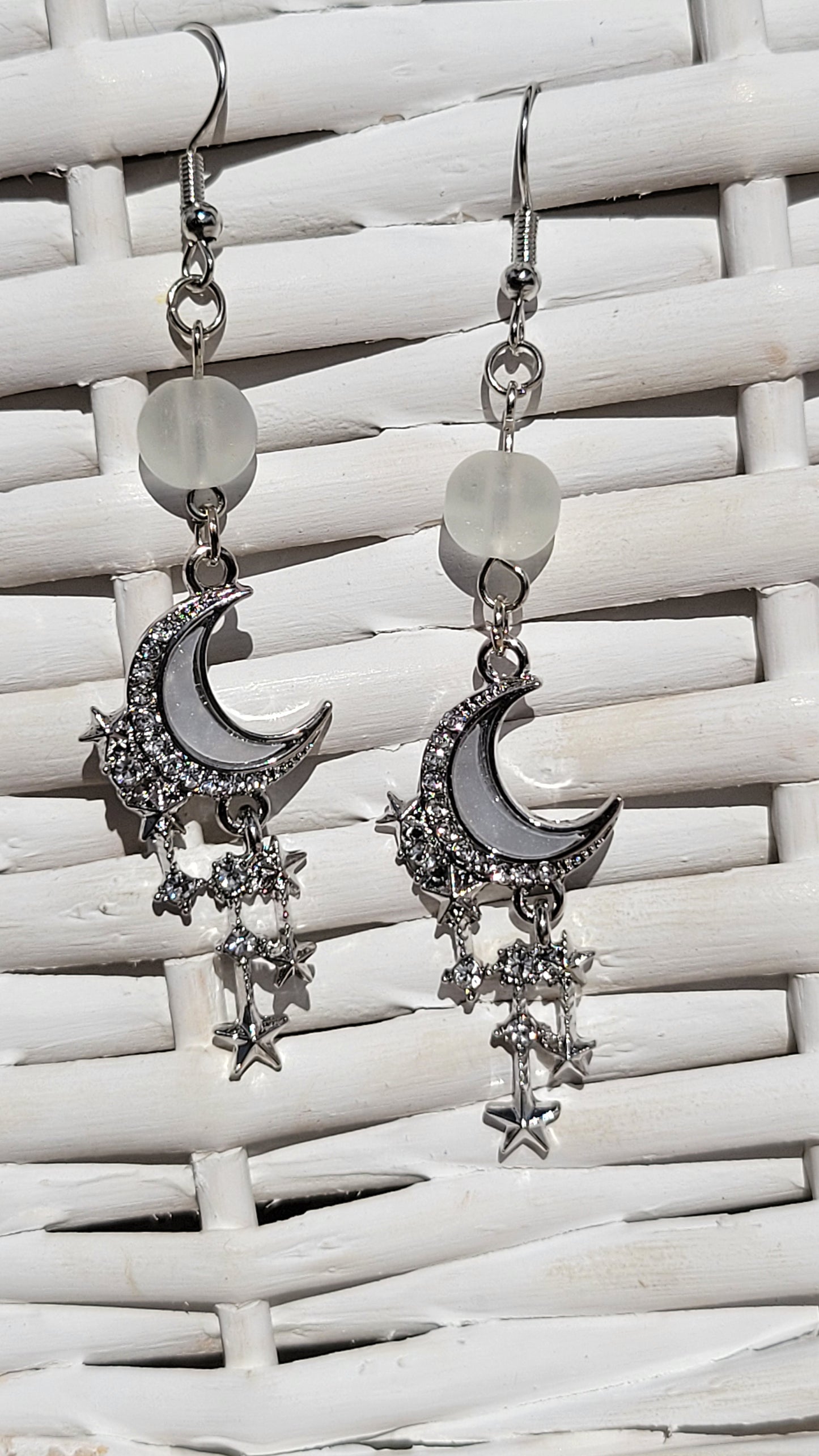 Crescent Moon Dangle Earrings