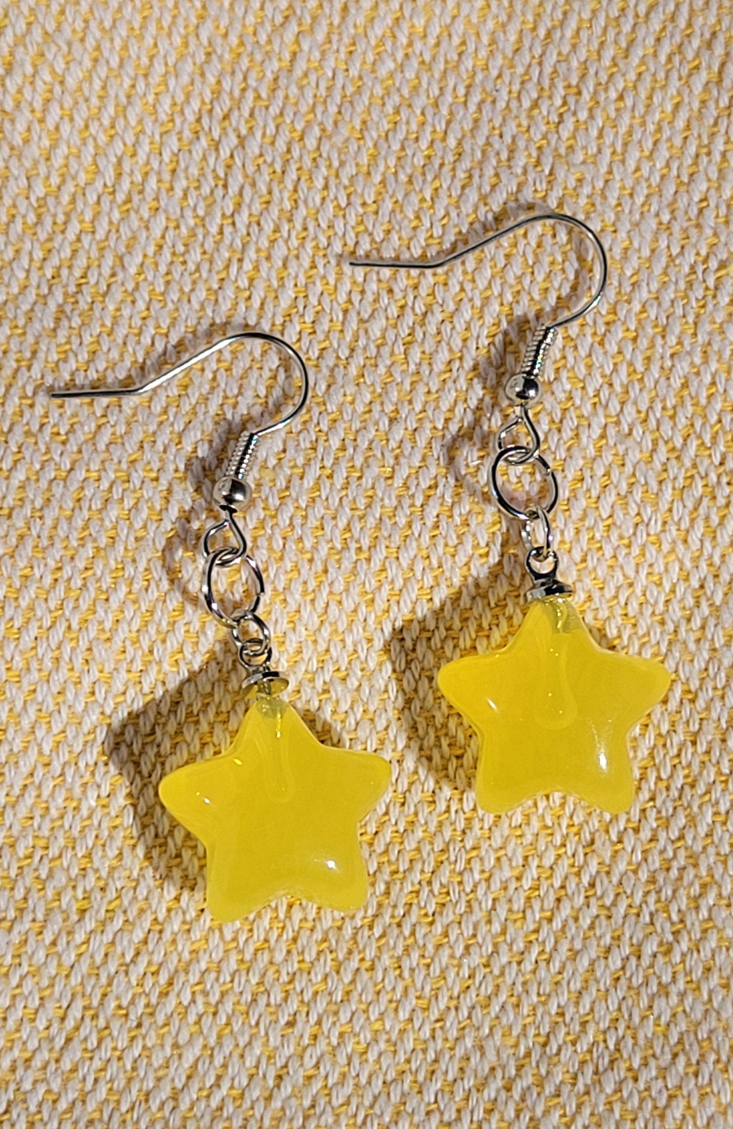 Puffy Yellow Star Earrings