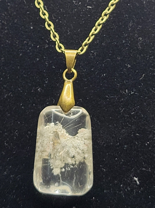 Garden Quartz with Rutile Necklace