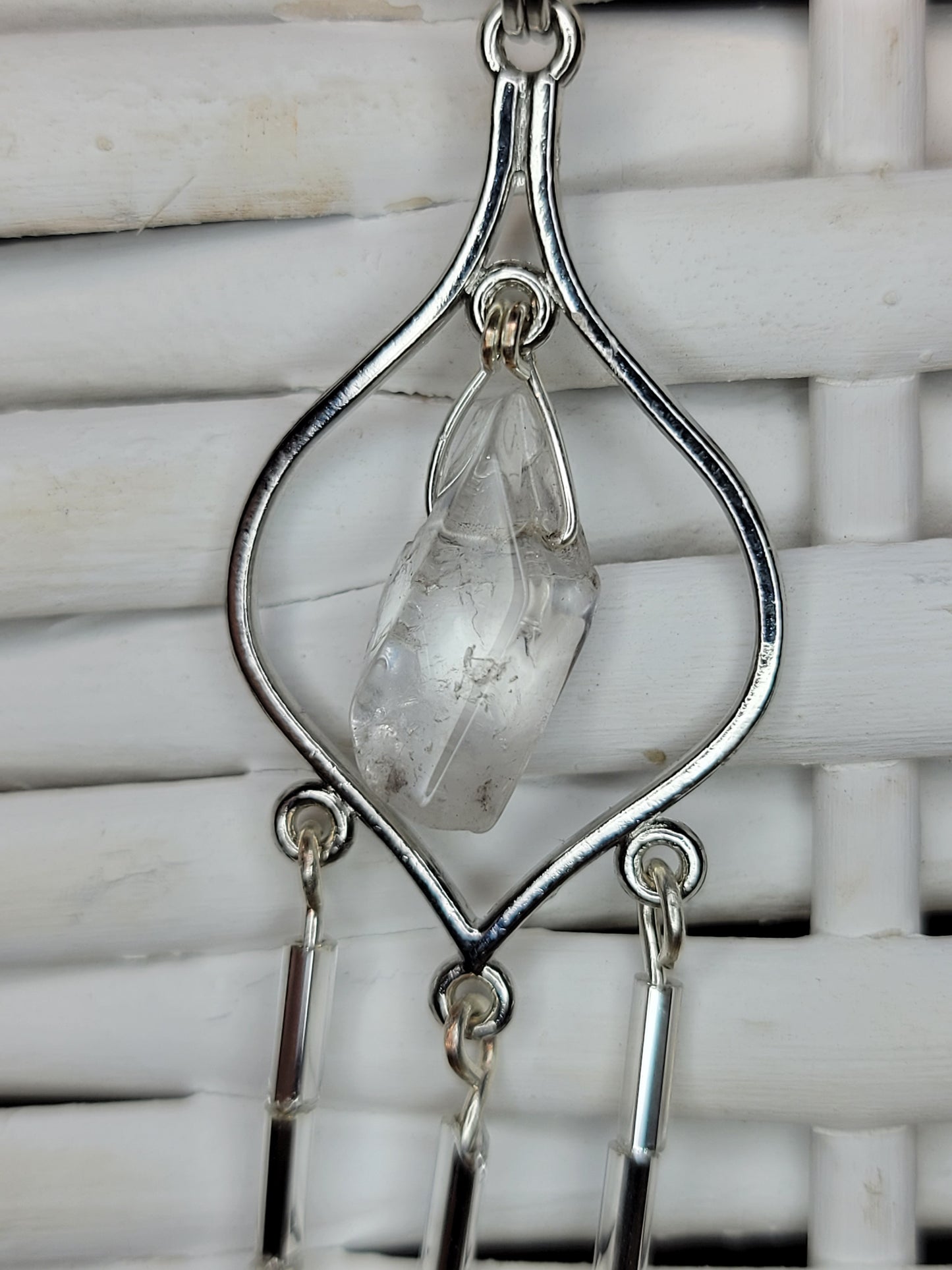 Quartz & Beads Chandelier Necklace