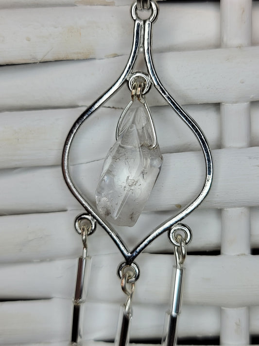 Quartz & Beads Chandelier Necklace