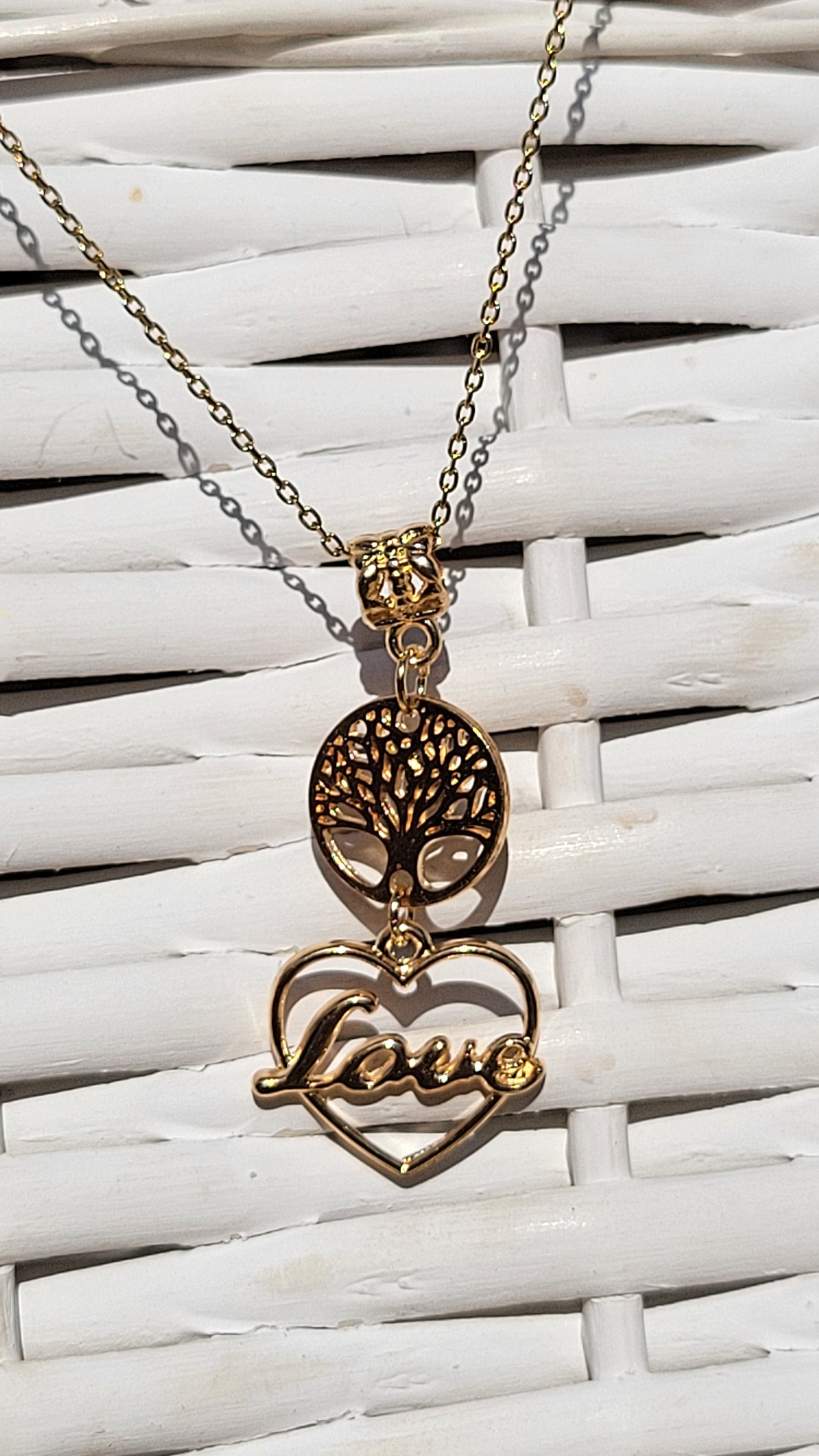 Tree of Life & Love Goldplated Necklace