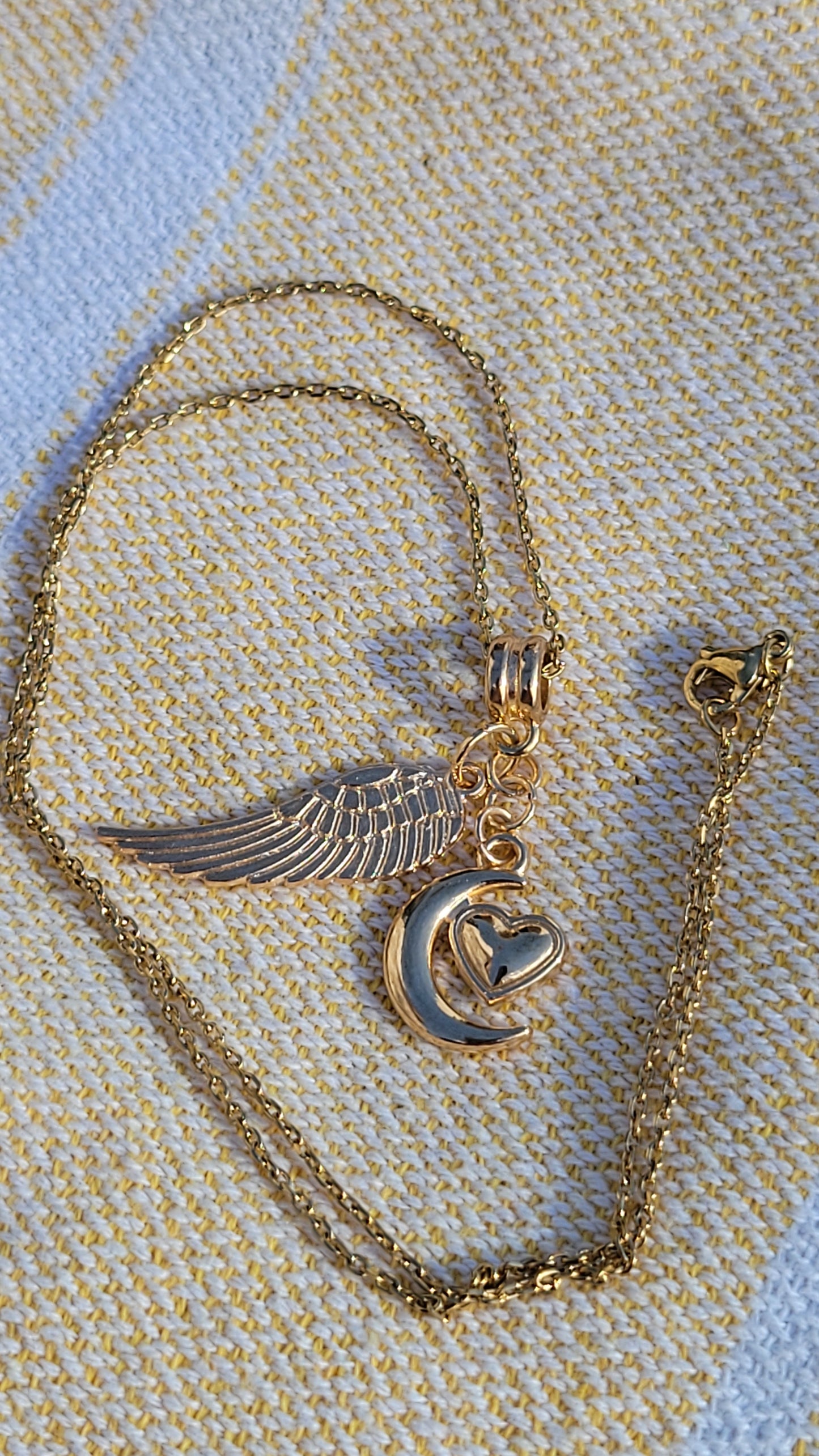 Wings Around the Moon Goldplated Necklace