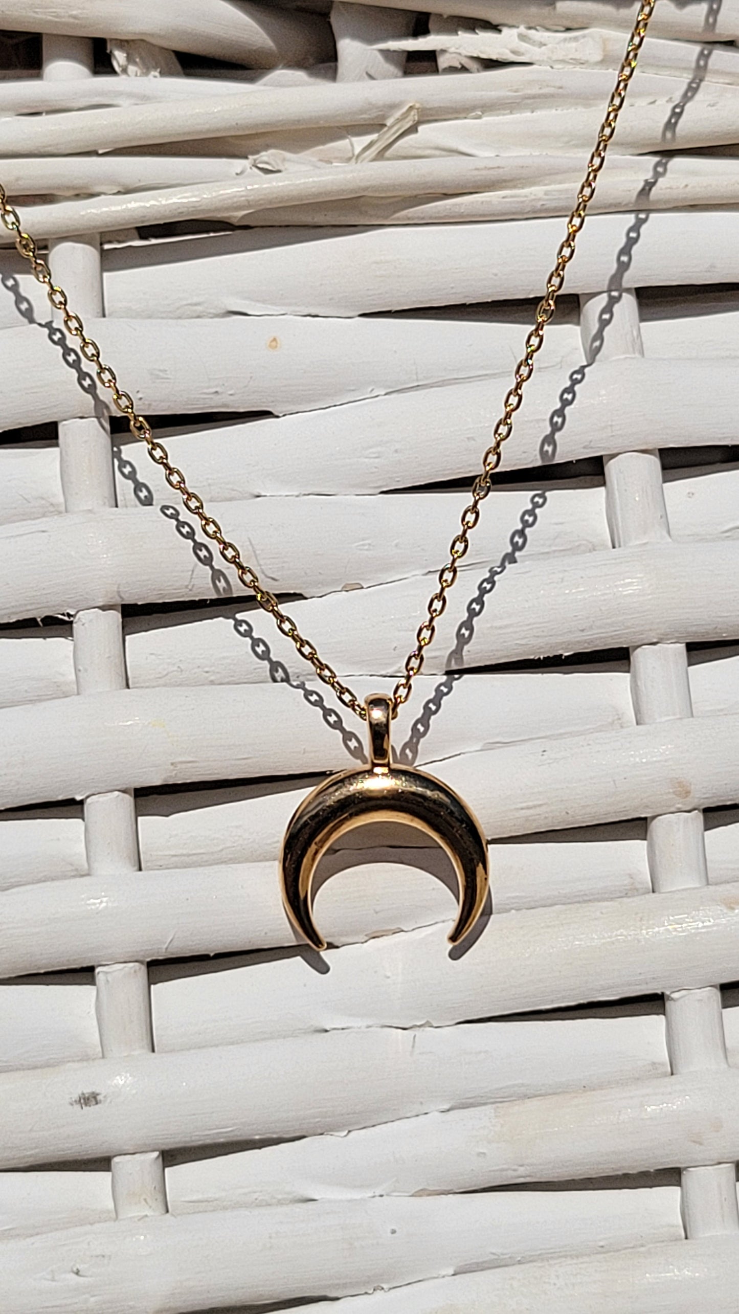 Gold Crescent Moon Necklace