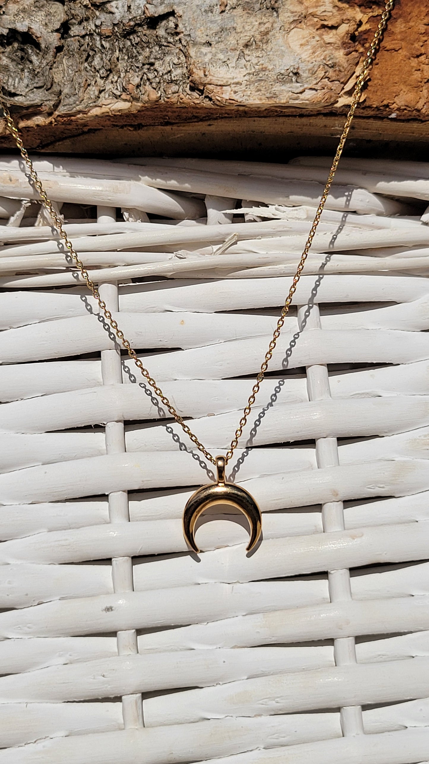 Gold Crescent Moon Necklace