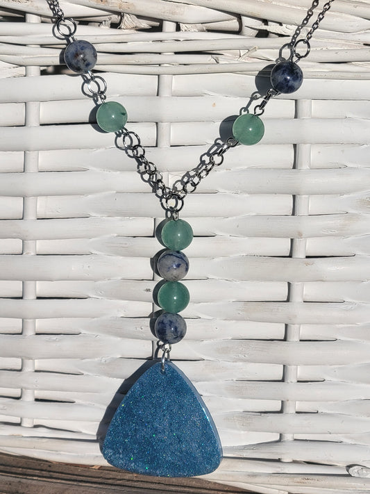 Elegant Sodalite & Green Aventurine Necklace