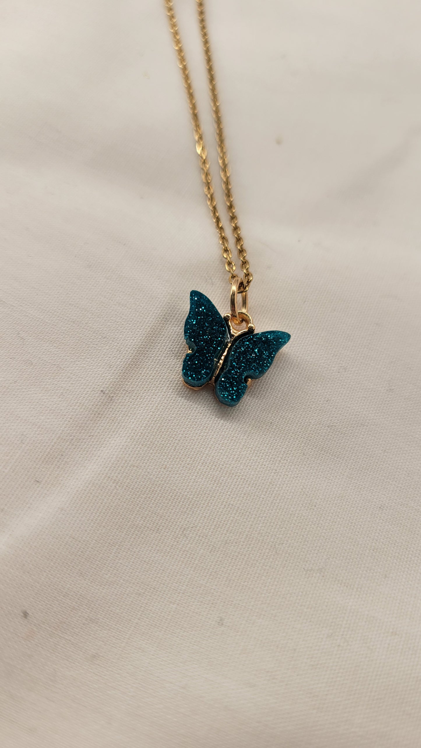 Teal Butterfly Necklace