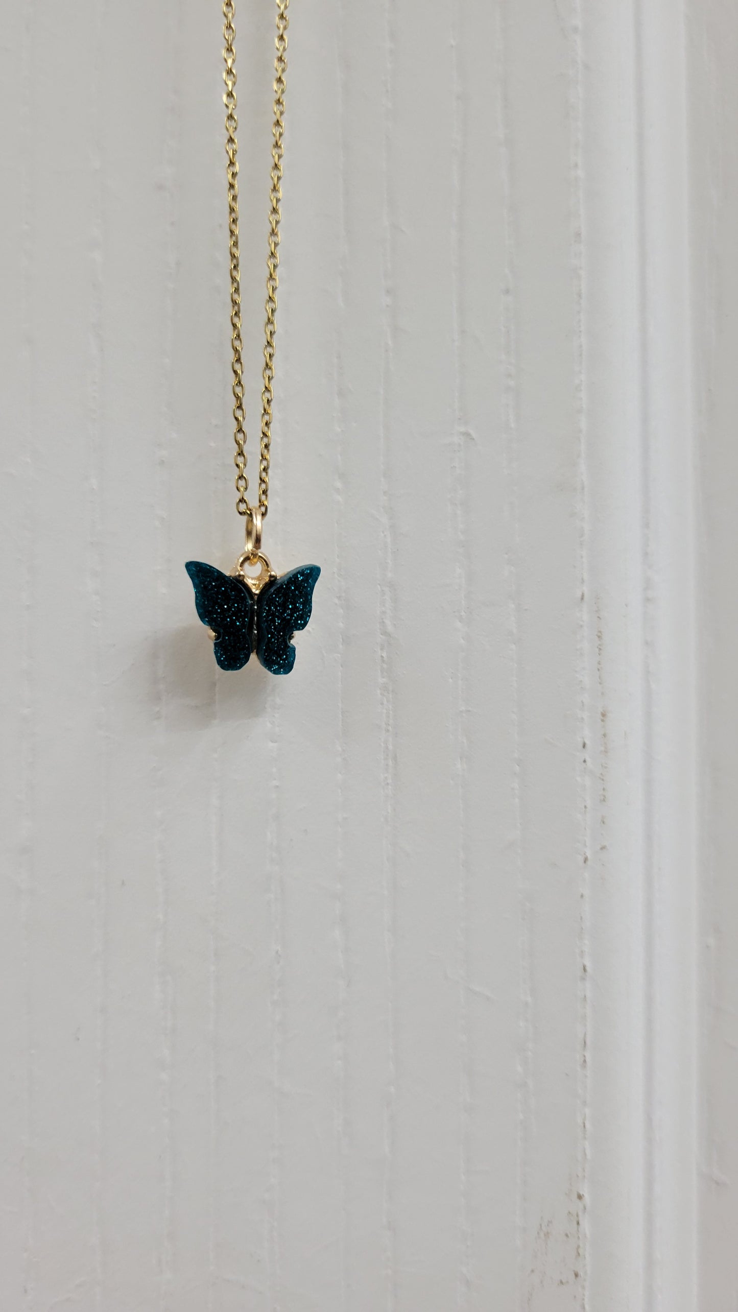 Teal Butterfly Necklace