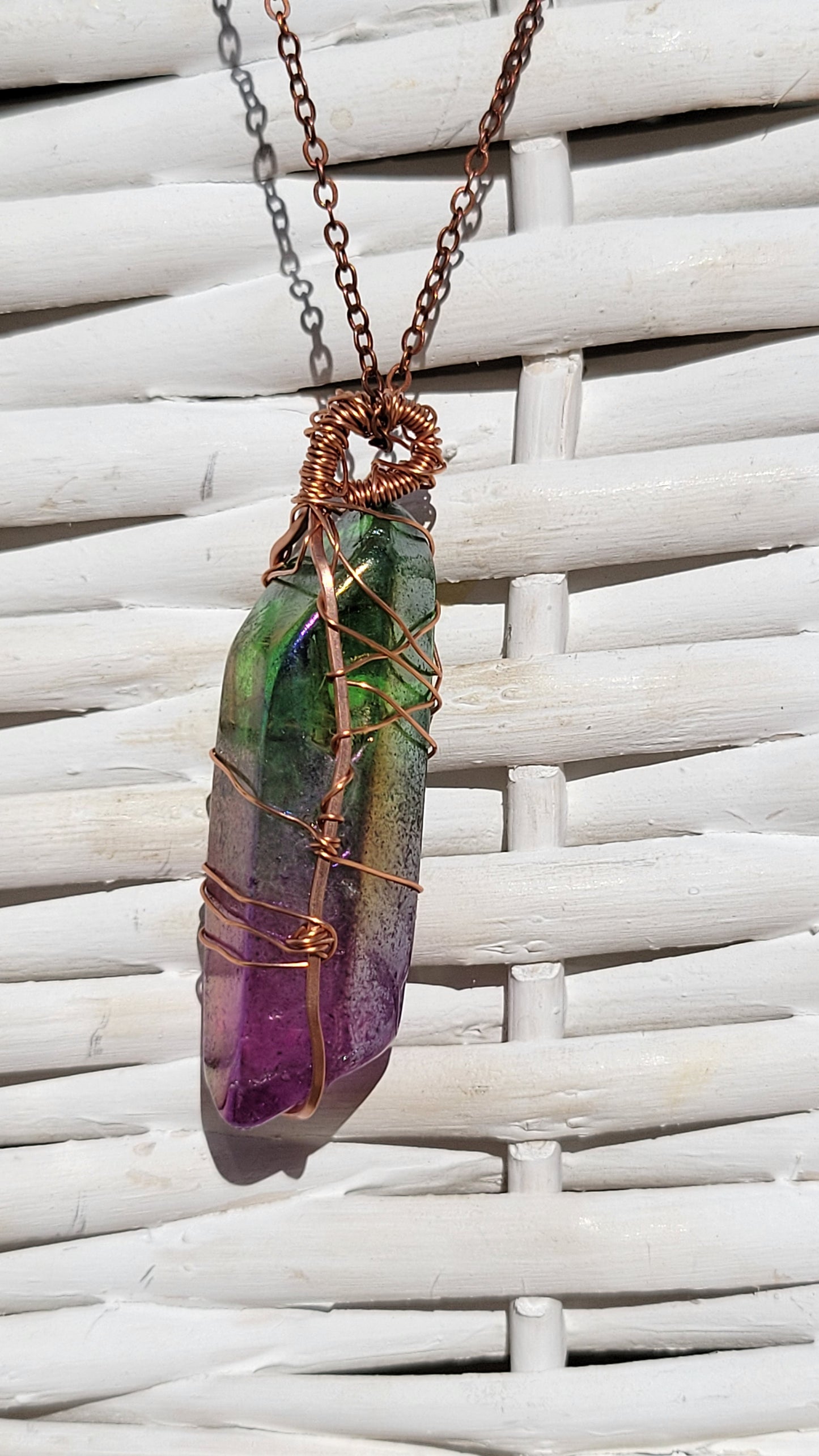 Dyed Quartz Wire Wrapped Necklace