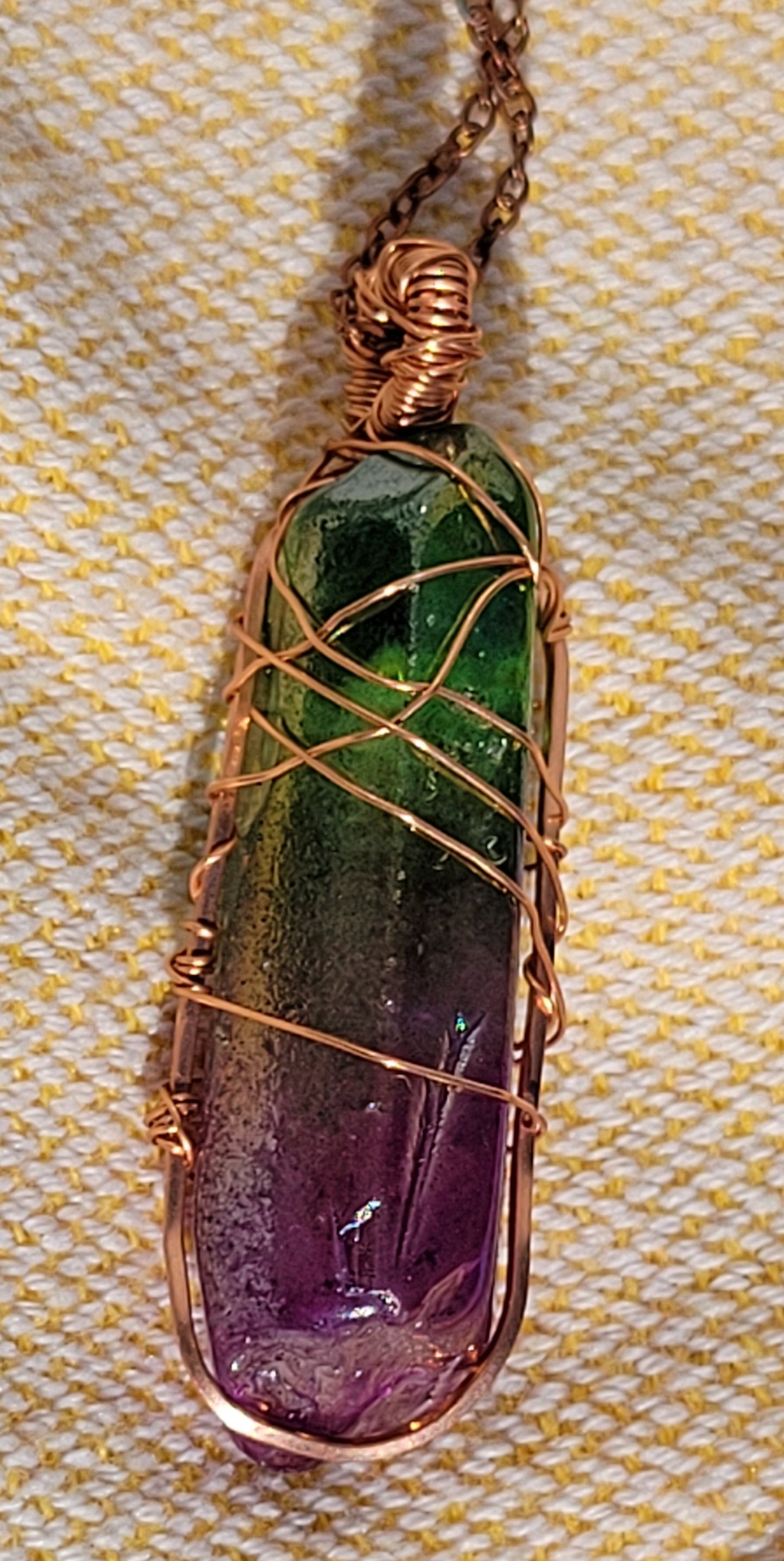 Dyed Quartz Wire Wrapped Necklace