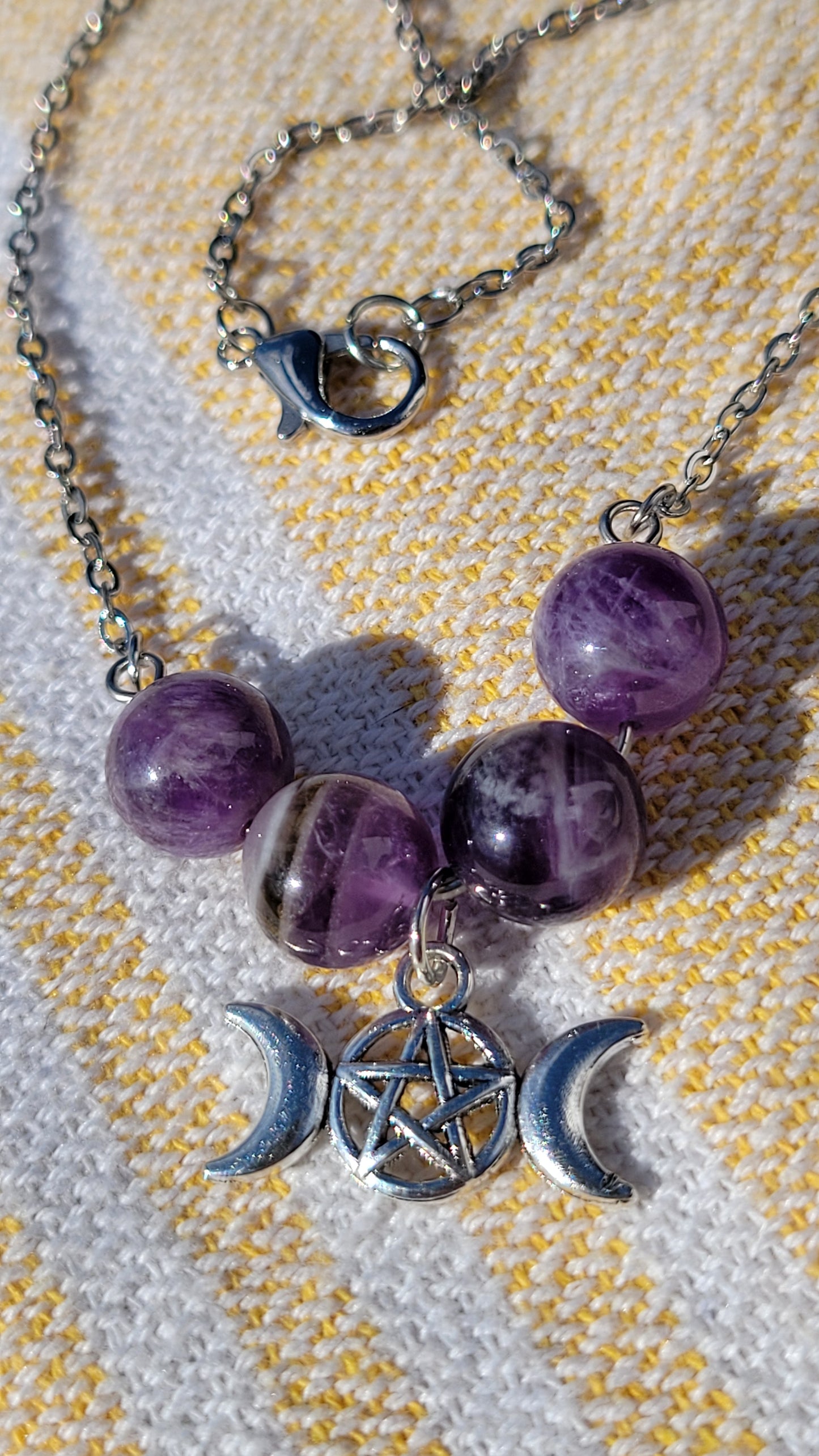 Triple Moon Amethyst Necklace