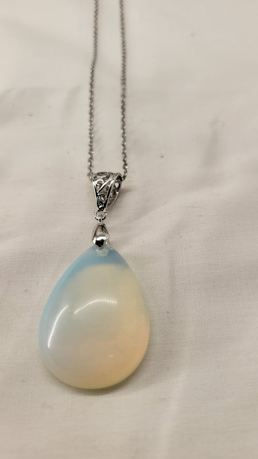 Opalite Teardrop Pendant Necklace