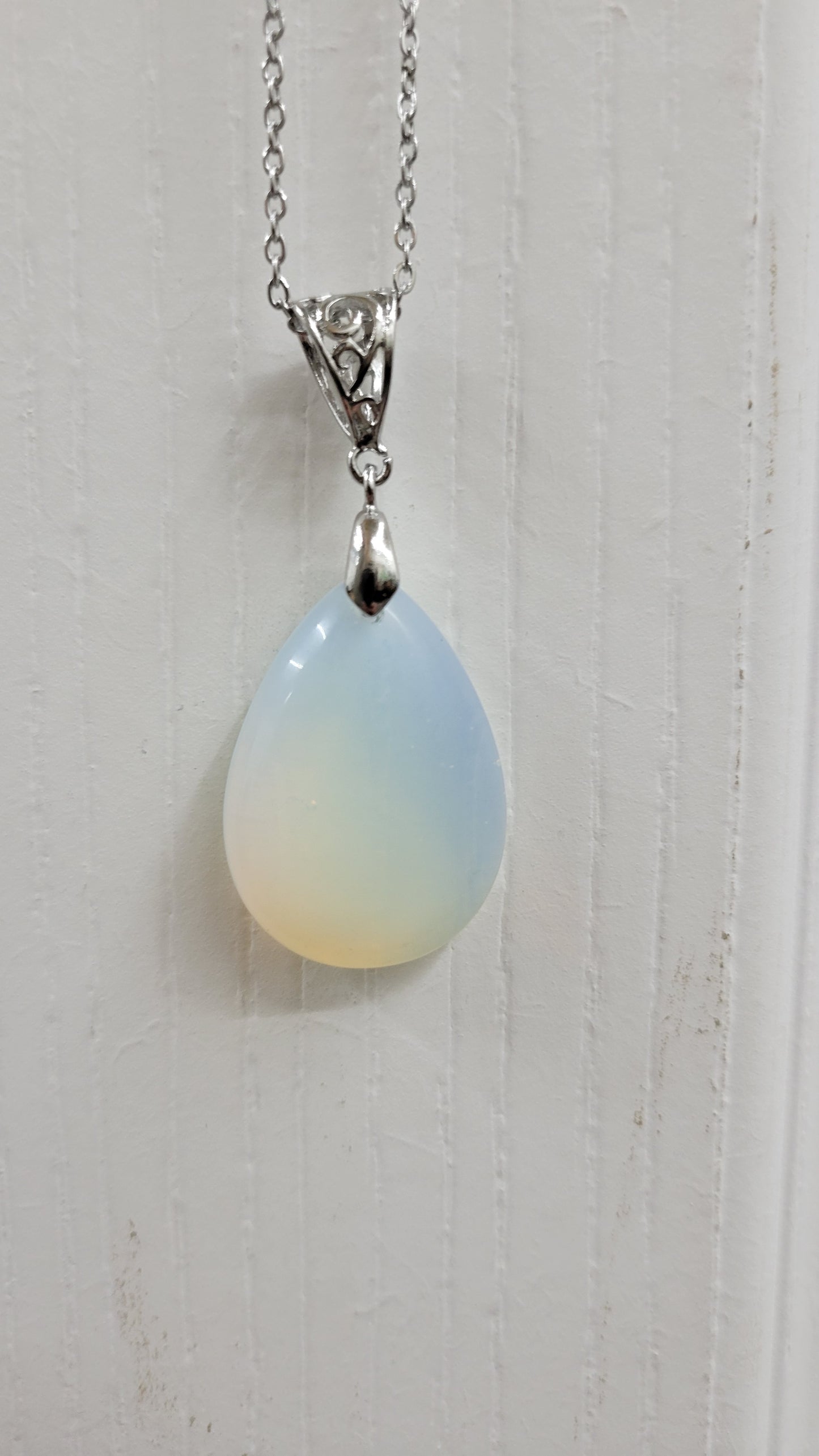 Opalite Teardrop Pendant Necklace