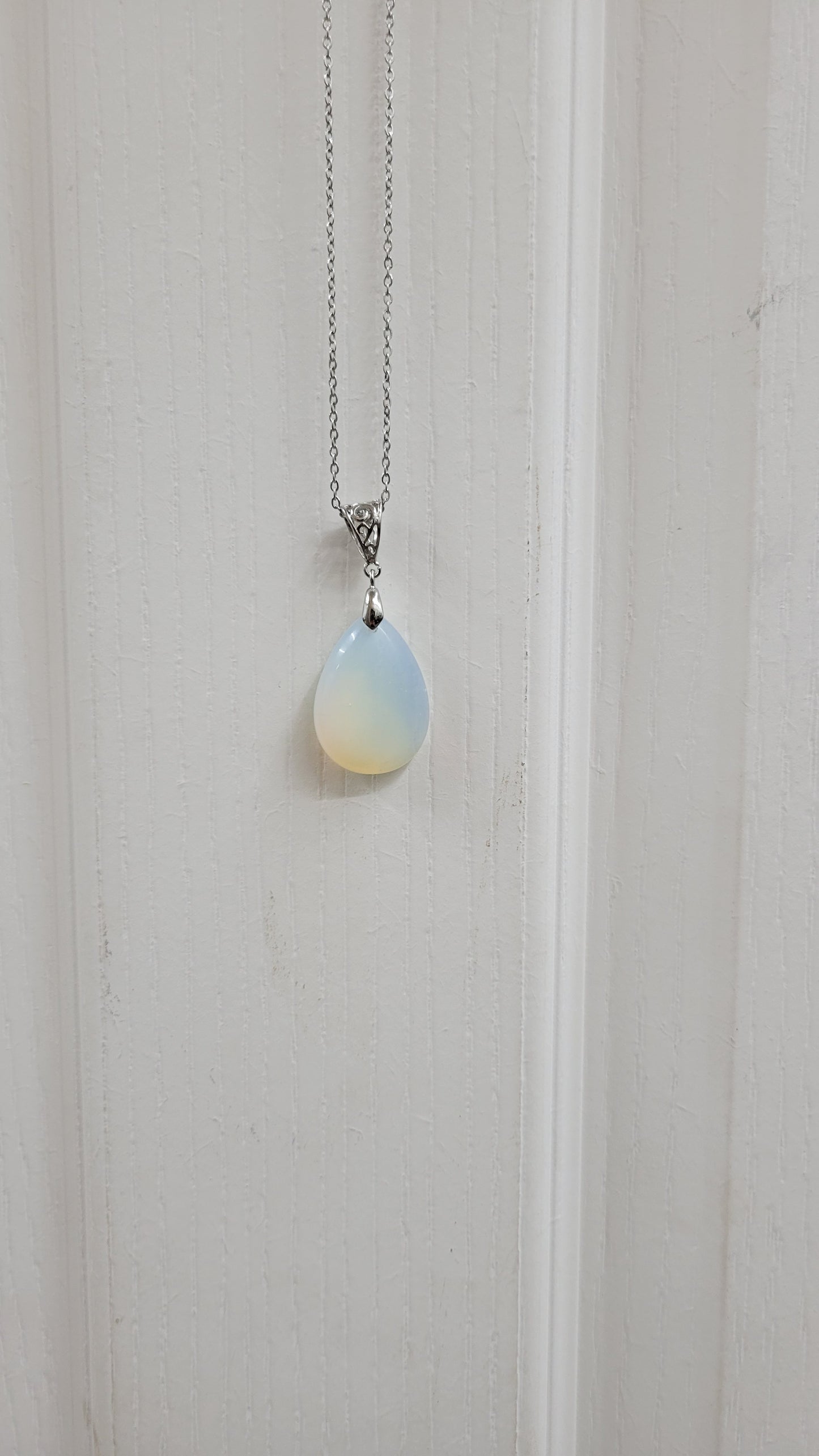 Opalite Teardrop Pendant Necklace