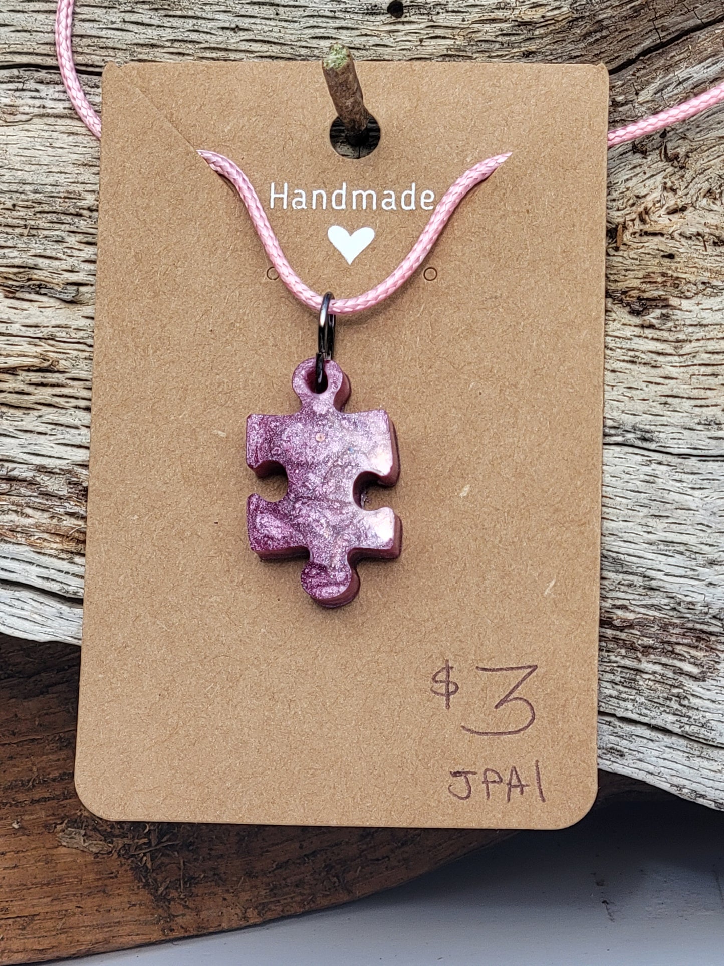 Resin Puzzle Piece Necklace