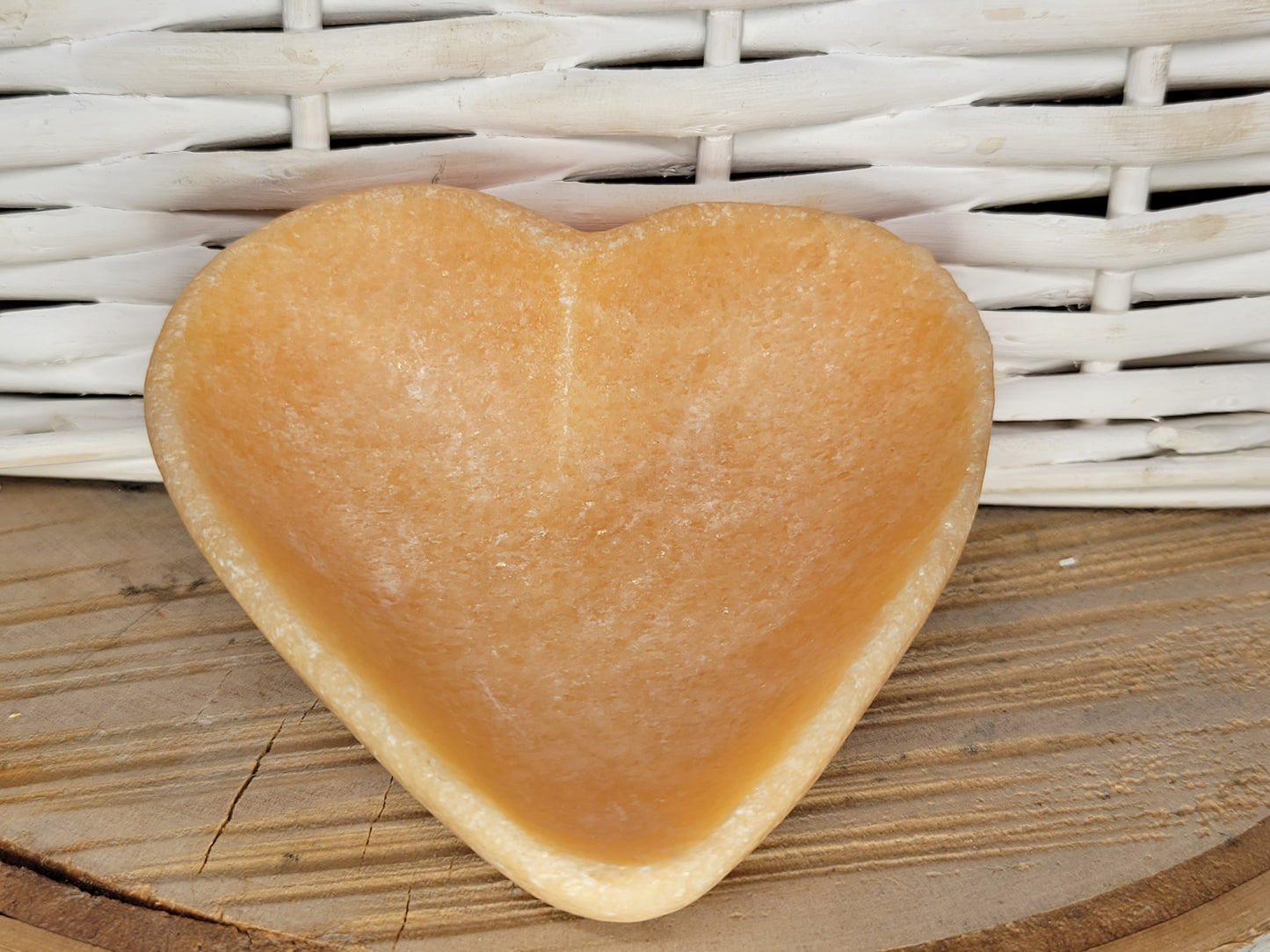 Orange Selenite Heart Bowl